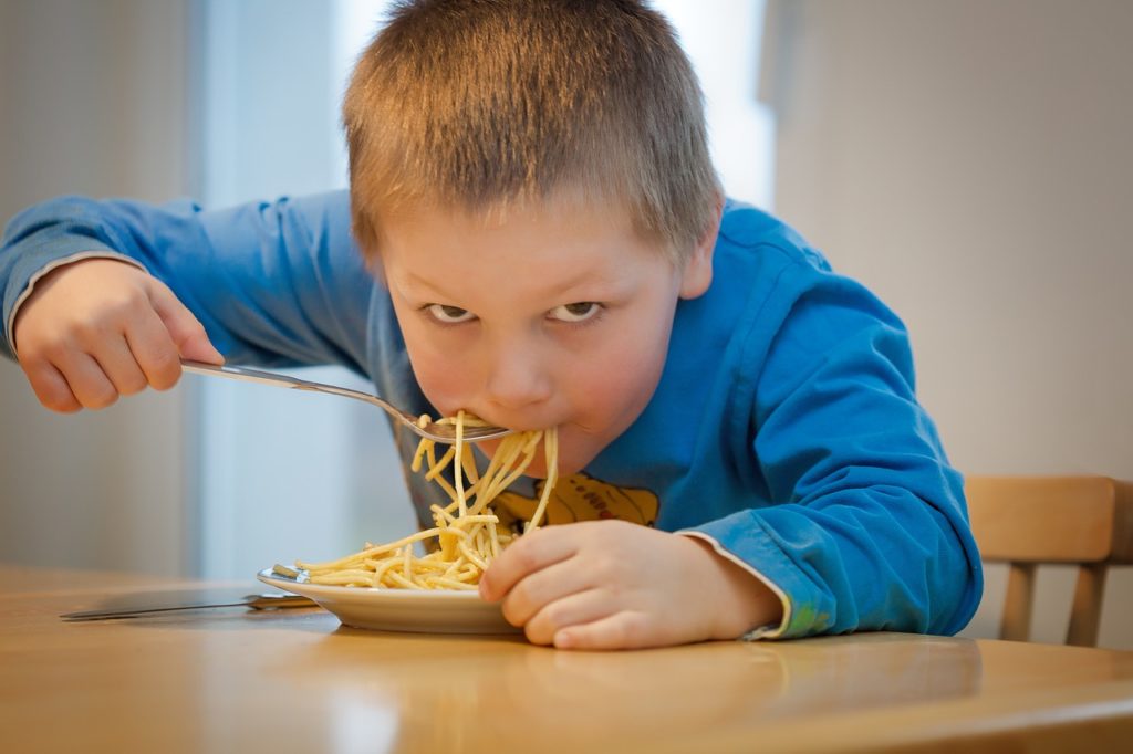 eat, noodles, children